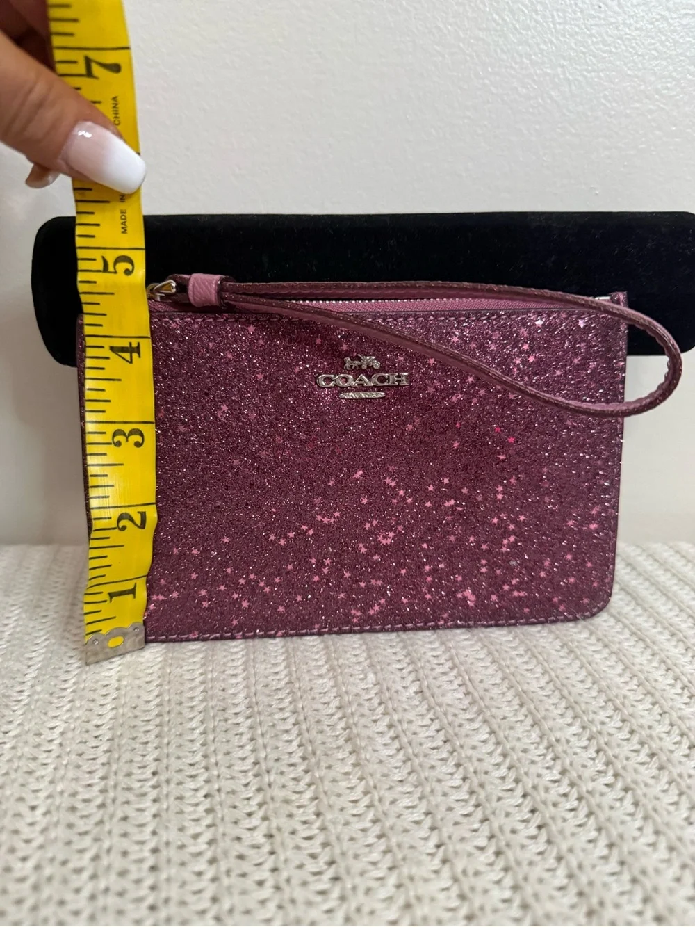 Coach Glitter Zip Pouch/wristlet  in Magenta